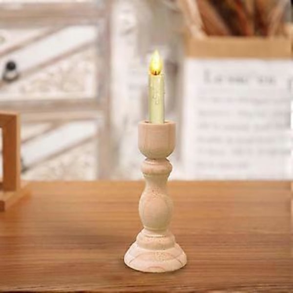 Ljusstake för Pillar-ljus Trähantverk Enkel Bordsdekoration Ljusstativ för Skördefestival Vardagsrum Dekorativ (B 5,5x5,5x12,5cm) B 5.5x5.5x12.5cm