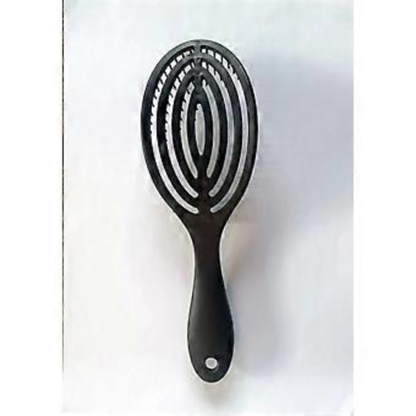Rund hårkam hul oval kam gradient plastik slikfarve massagekam hårkam (sort) black