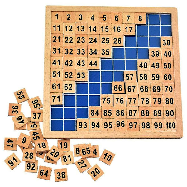 Puslespill digitalt brett, 1-100 digitalt kontinuerlig brett, matematisk puslespill treleke for tidlig motorisk ferdighetsutvikling utdanning