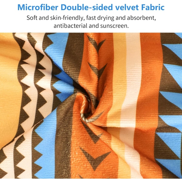 1 stk Sandtæt mikrofiber strandhåndklæde, 160 x 80 cm Stort Hurtigtørrende