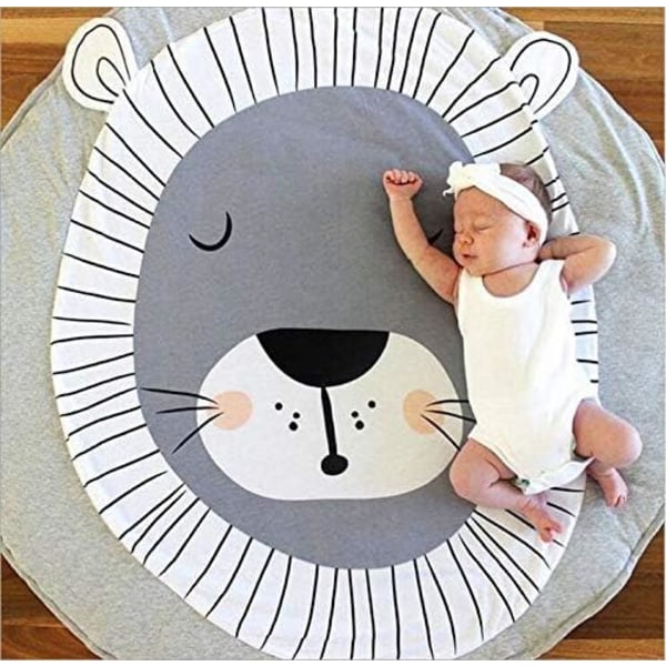 Baby Crawling Rug Play Mat Børns Crawling Rug Runde Dyr