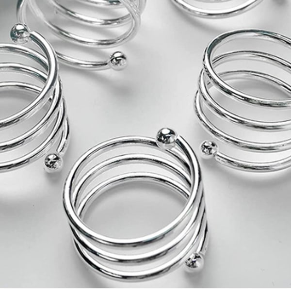 6 silver servetthållare
