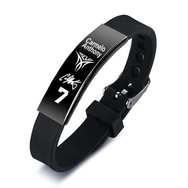 Svart silikonarmband för män, basketstjärna, Carmelo Anthony