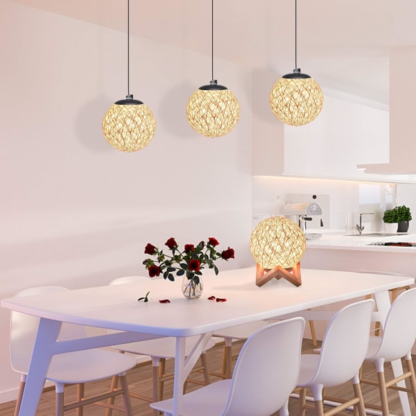 1 lampe til soveværelset, HUAQINZM natlys til børn - Rattan kugle M