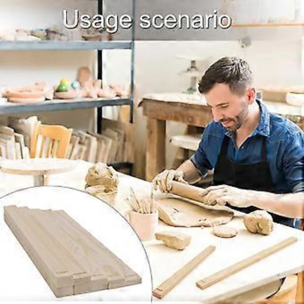 10/20 st 5/10 Storlek Rullande Lerstång Guide Keramikverktyg Lerverktyg Keramikundervisning Rullande Lerstång Guide för Hantverk 10 sticks