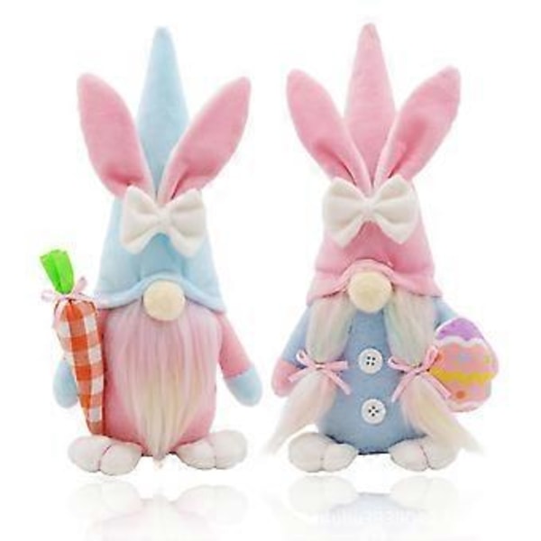 Påsk Tomtar Kanindocka med Påskägg/Morot, Ansiktslös Älv Dvärg Mjukt Gosedjur Påskgåva, Svenska Kanin Tomte Ornament