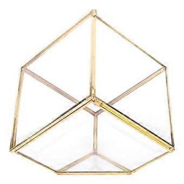 Kultainen geometrinen lasiruukku mehikasveille, keinotekoinen kukkarasia koriste