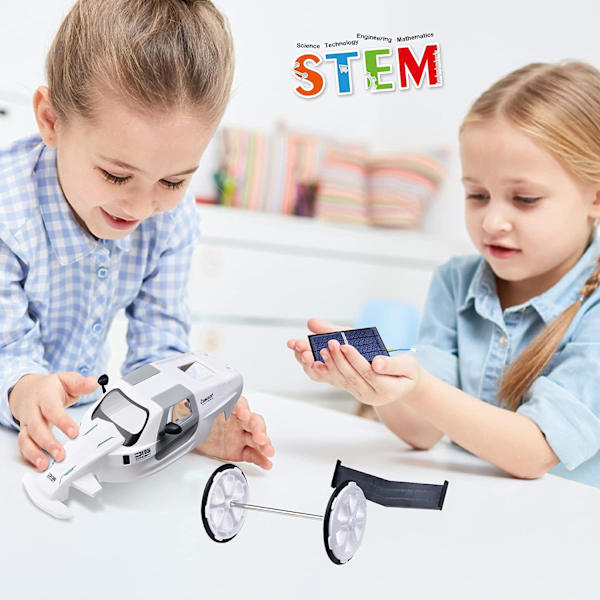 DIY-bil leksaker, solcells drivna pedagogiska fordons kit för barn,