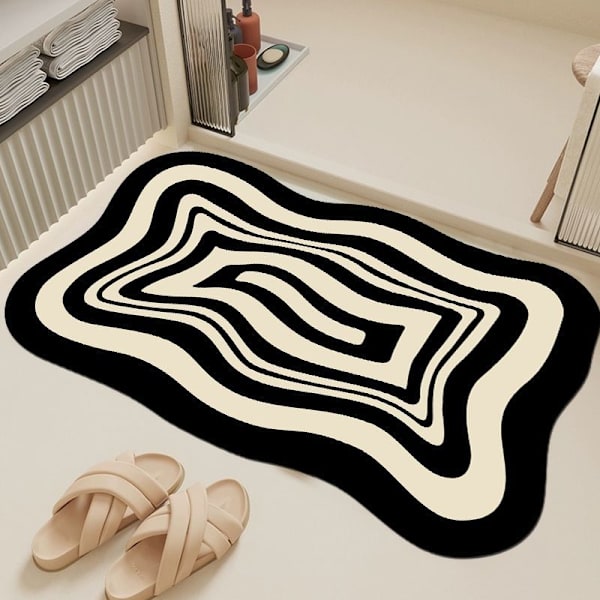 50 * 80cm sort og hvid, enkel amerikansk stil let at tørre bad