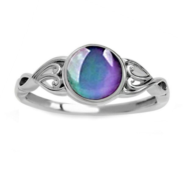 Round simulation moon stone color-changing mood ring, fashion cr