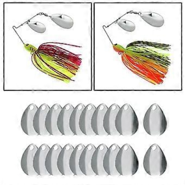 Fiskeskedar Spinner - Spinner Fiskespinnare Skedar för Betestillverkning Fiskeredskap DIY Fisketillbehör 20ST (SilverB) Silver B