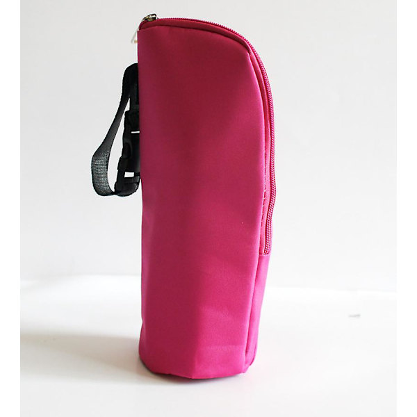 Vattenflaska kylväska kylväska isolerad hållare bärväska väska för resor（Rose Red）