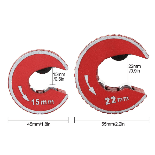 2 st 15 mm & 22 mm koppar rörsax mini auto rör skiva zinklegering rör sax för skärning koppar aluminium rör