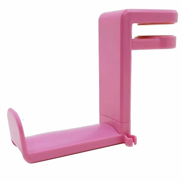 Hörlursstativ med kabelklämma 360 graders rotation justerbar fjäderklämma (rosa)