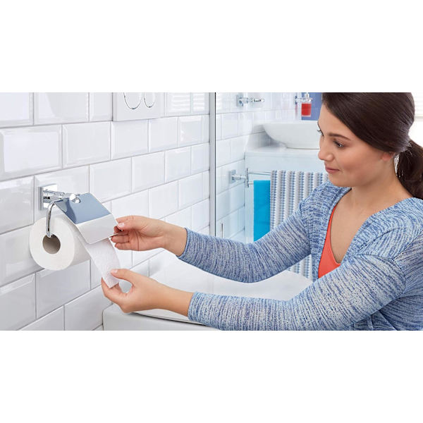 WC-paperiteline kansi, kiiltävä kromattu metalliviimeistely, liima