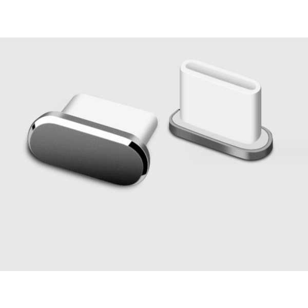 Grå 4 stk. USB C støvprop Type C støvdæksel kompatibel med S