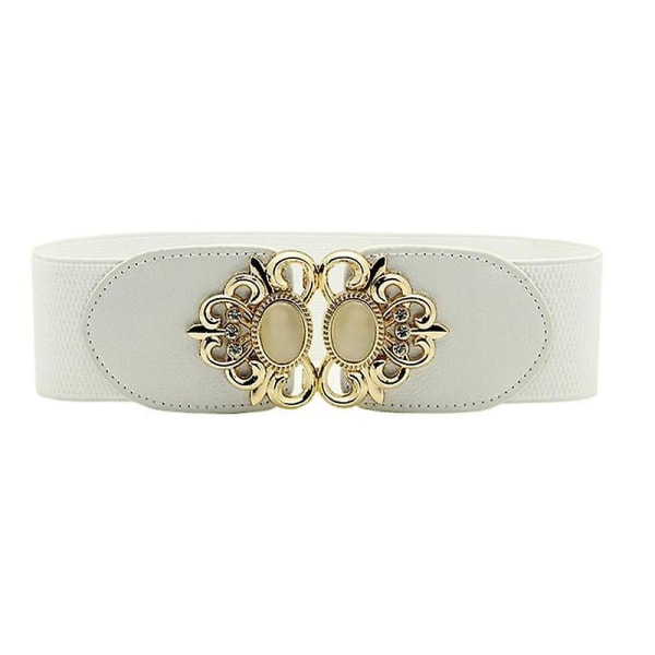 Vindjacka Elastisk Bred Dammidjeband En Mångfald Legering Spänne Retro Bälte All-match Klänning Dam Accessoar（95CM Stil 2）