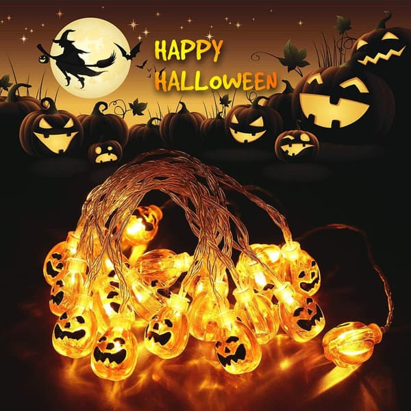 Halloween græskar lyskæde, 3M 20 LED græskar lyskæde,