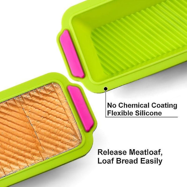 Brödform Non Stick Silikon Toastform Bakplåt Brödform Kvadratisk Brödkaka Låda Mörkgrå