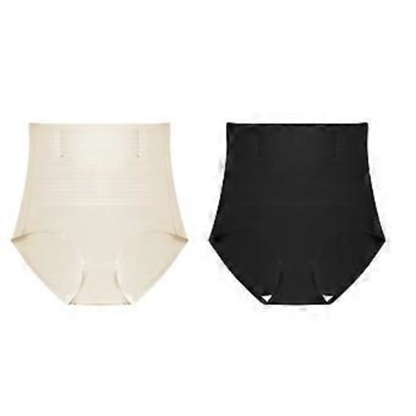 2-pack Dam Trosor i Bomull Mjuk Stretch Sömlösa Underkläder black xl