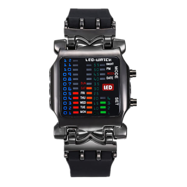 Quartz watch klokker elektroniske LED binære klokker ideelle for daglig bruk