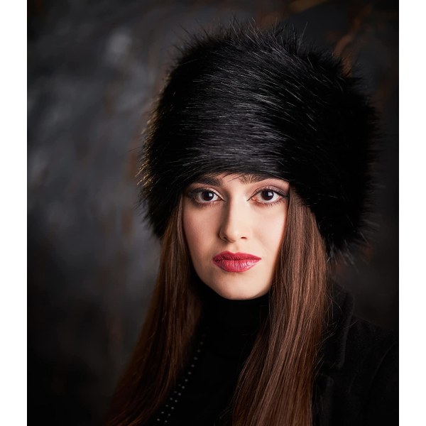 Chapka en Fourrure pour Femme Toque de Style Russe, Faux chapeau