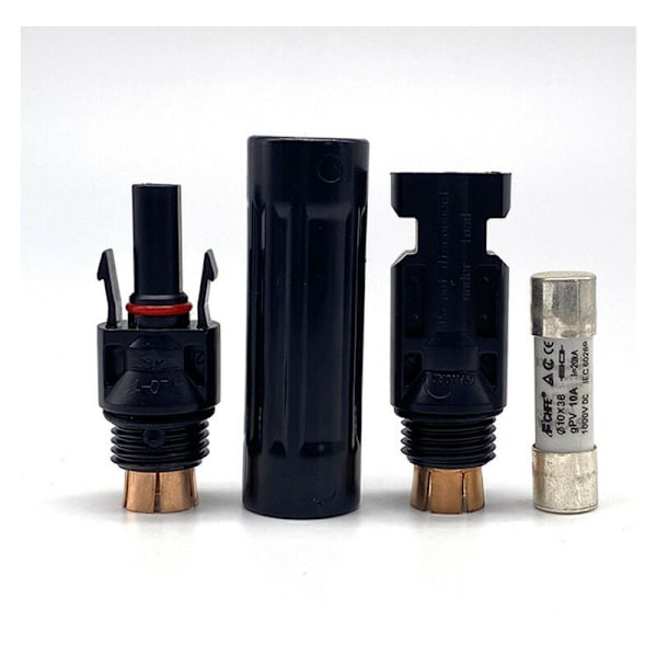 MC4 solcelle PV inline sikringsholder med han- og hunstik