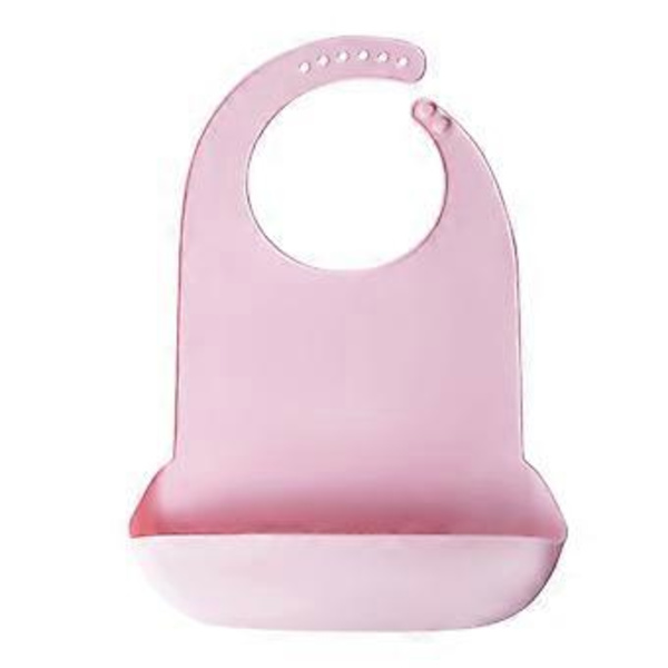 Praktisk Silikonhaklapp Tvättbar Äthjälp Matningsskydd Solid Matning Rapduk Dregelhaklapp för Vuxna Seniorer Rosa Pink