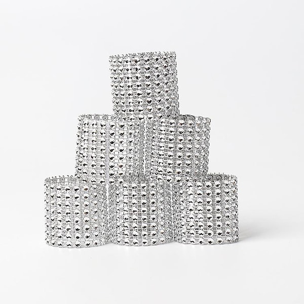 50 stk Serviettringer med Rhinestones, Diamant Serviettholdere, Spenner