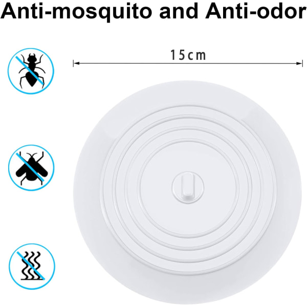 Silikone badekar dæksel hvid, 15cm afløbsdæksel, køkkenvask c