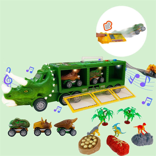 Pedagogiska leksaker Barn Dinosaur Lastbil Leksak Presentförvaring Bil Transpo