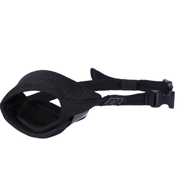 （S, Sort）， Hunde snude Justerbar blød nylon hund snude, Anti Bar