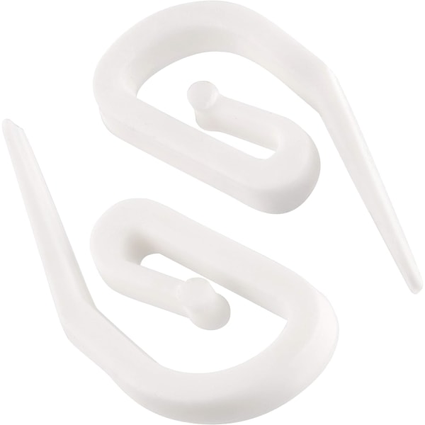 White Plastic Curtain Hooks - Pack of 100 (28 x 12mm) Drapes/Wind