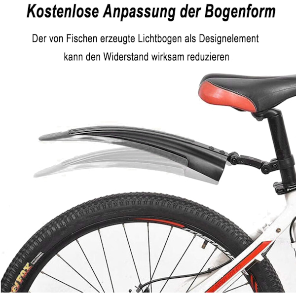 Universal cykelskärm Justerbar Tjockare Bredda Skärmar Fram Re