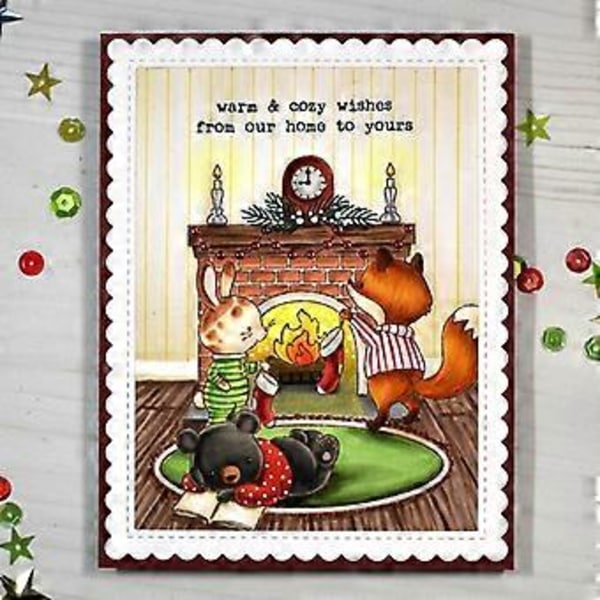 Lämmin liesi leikkausmuotit sapluuna kirkas leima DIY scrapbooking valokuva-albumi paperikortti kohokuviointi taide käsityö koristeellinen