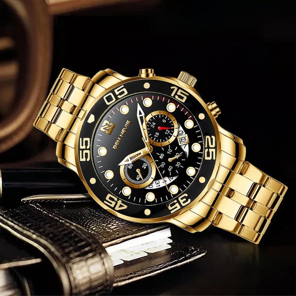 Ben Nevis Herre Quartz Ur (Guld)