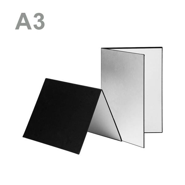 A3/a4 fotografi Pap Foldereflektor Diffuser Pap til Stilleben Produkt Fotooptagelse af mad（A3 sølv）