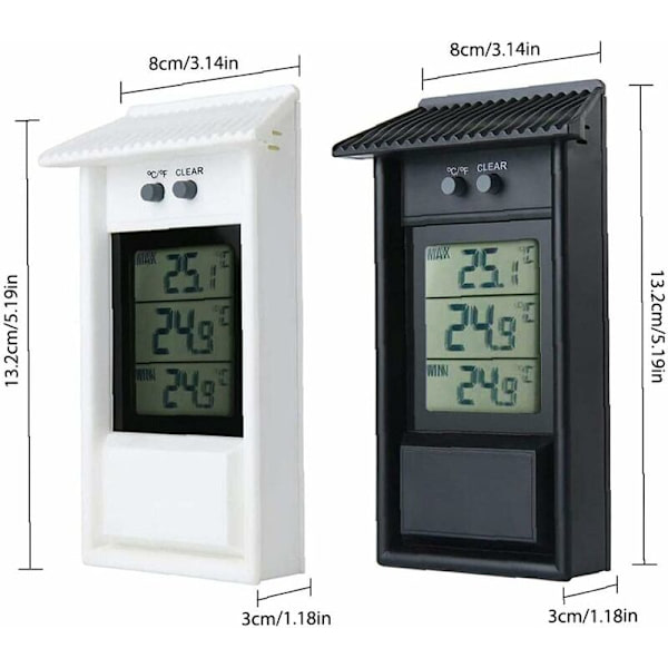 Växthus Termometer Väggmontering Max Min Digital Odlingstermometer
