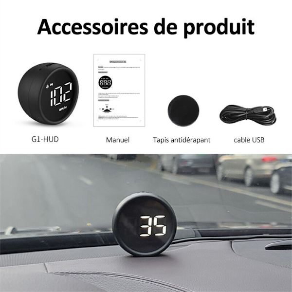 2 stk Universal Car HUD Heads Up Display GPS Speedometer med Spe