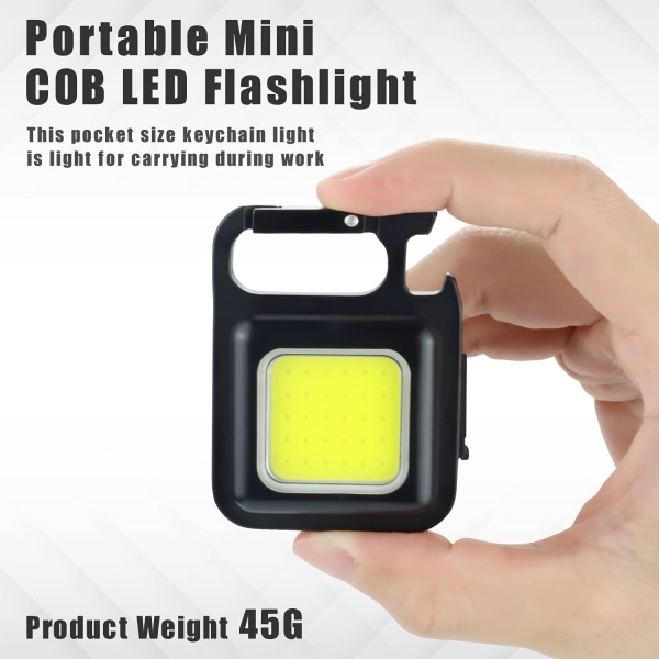 Mini LED arbeidsinspeksjonslys, oppladbart, 800 lumen, magnetisk