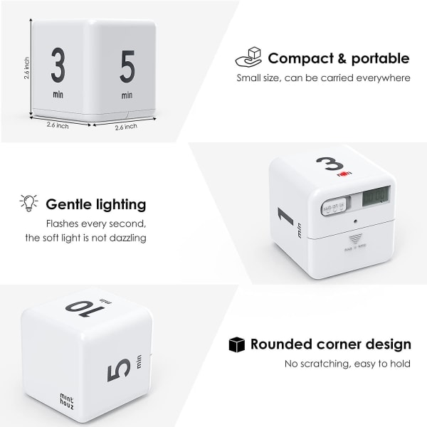 Kube-timer 2 stk. Kjøkken-timer Tyngdekraftsensor Flip Digital Timer For Tidsstyring Nedtellingsinnstillinger