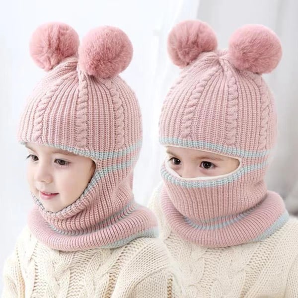 Autumn and Winter Baby Plush Thickened Knitting Wool Girl's Face