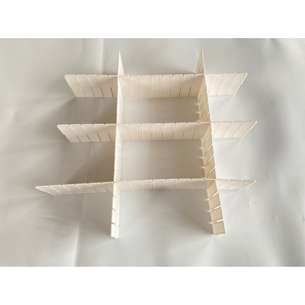 Set med 6, lådarrangör, rutnätlådeavdelare, justerbar, plast