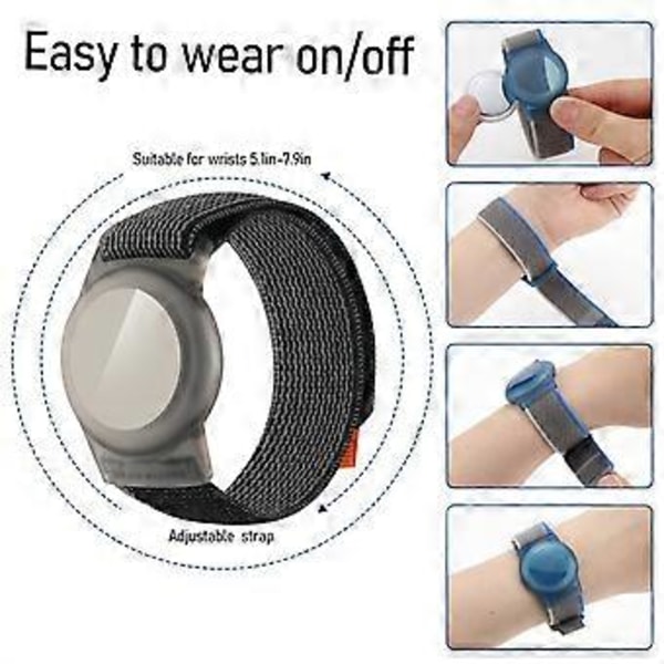 Nylonpunottu ranneke TPU-kotelolla ja näytönsuojalla Apple AirTag Tracker -rannekkeelle Loop Fastener/Yellow+Beige