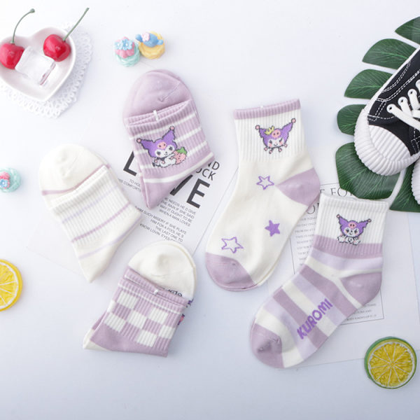 10 par Kuromi barnsockar, 5-8 år