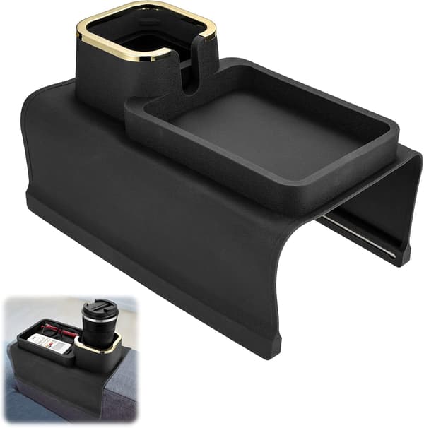 Halkskyddad silikonkopphållarebricka med mugghållare; Soffa Armrest T