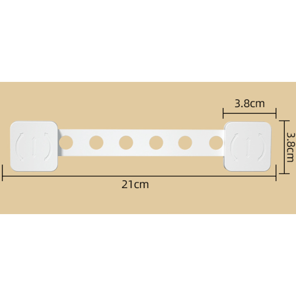 4 kpl vauvan turvalukkoa, salvat kaapin lukot lapsille, valkoinen, 21*3,8 cm