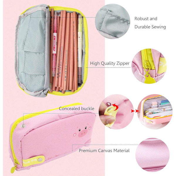 Stor kapacitet sød pen blyant etui kawaii brevpapir pung til C