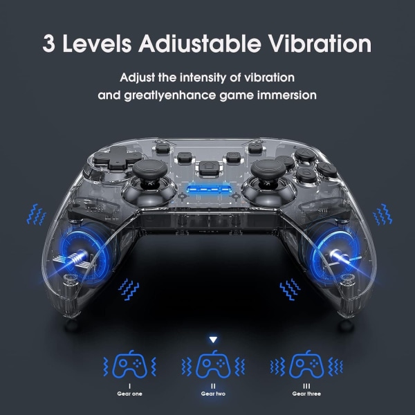 Gamepad Nintendo Controller (8 farger justerbar RGB) Switch Cont