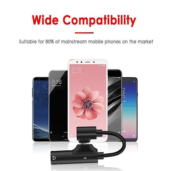 2023 Uusi 2-in-1-tyyppinen C - 3,5 mm:n Aux-sovitin USB C - 3,5 mm:n liitäntä kuulokkeille